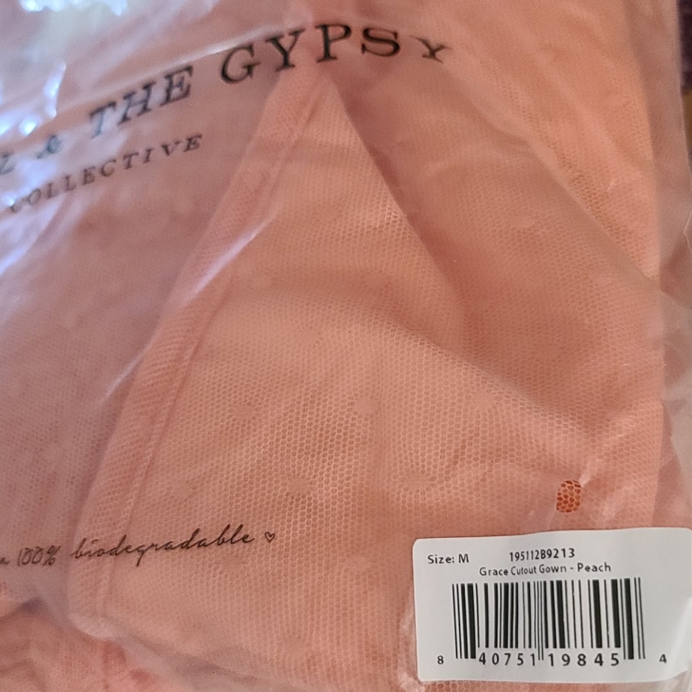 New spell designs grace cutout tulle gown peach M - Picture 8 of 9